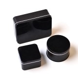 Round tin boxes Black Square Vintage Tin Can Black Metal Square Chocolate tin can