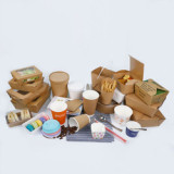 China Eco Friendly Takeaway Disposable Kraft Lunch Boxes Biodegradable Takeout Salad Bowl Paper Fast Food Packaging