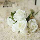 2021Manufacturers wholesale cross border simulation flower wedding decorations green plants 6 head rose bouquets