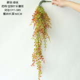 Factory plant simulation flower long vine green plant flower wall foreign trade family decoration wedding gold and silver leaf