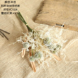 2021Manufacturer simulation flower wholesale green plant wedding cross border decorations thorn ball grass bouquet