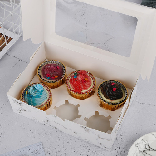 Wholesale Cake Cookie Box With Clear Transparent Window Egg Tarts Decorative Cake Acrylic Boxes With Magnet Lids