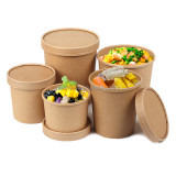 Eco friendly Disposable food package ice cream kraft bowl  soup cup take away or to go kraft paper container