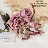 2021Manufacturers wholesale green plants cross-border decorations Wedding Rose dry bouquet