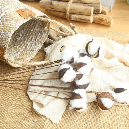 2021Imitation flower family decoration wedding holding flower wall cotton branch natural dry flower