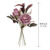 2021Manufacturers wholesale green plants cross-border decorations Wedding Rose dry bouquet