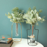 Manufacturer simulation flower green plant wholesale wedding cross border decorations with grass silver leaf Chrysanthemum