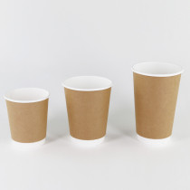 12oz Hot selling Disposable Kraft Double Wall Paper Coffee Cups