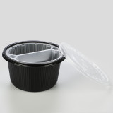 Round 100% food grade microwave oven safe plastic souce container frozen food box packaging disposable food container