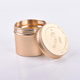 Customized Patterns aluminum jar Top popular hot sale 100g 120g 150g round empty silver blacktin candle jars