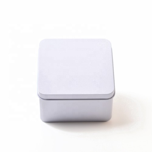 Large White Iron Square Tins Can Soap Candy Mini Metal Tin Box