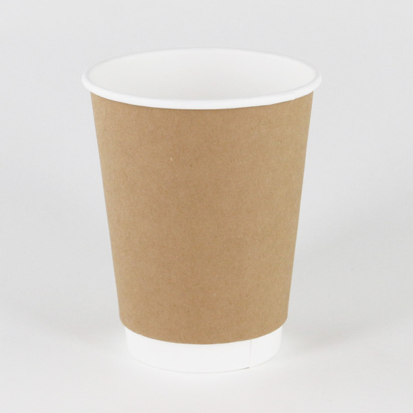 16oz Biodegradable double wall kraft paper coffee cup with lid