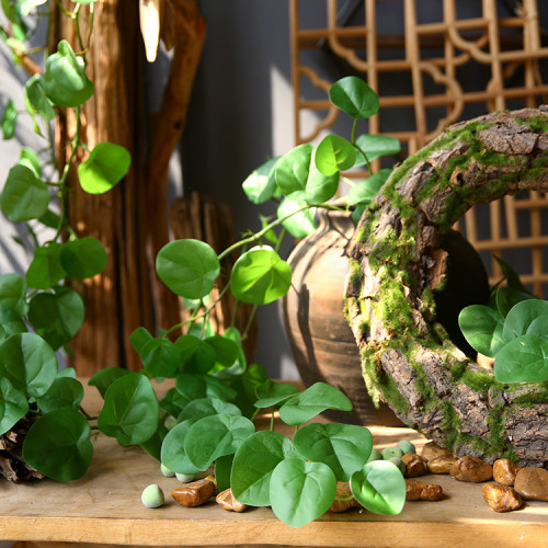 2021Wall hanging plant vine decoration ceiling pipe winding green plant simulation green rose
