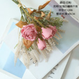 2021Manufacturers wholesale wedding home decoration cross border simulation flowers baked rose dried flowers