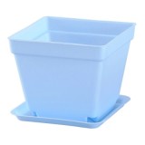 Creative E-friendly Biodegradable Seqaure Colorful Plastic Plant Pots Succulent Flower Pots With Saucer Plant Pots