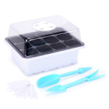 Plastic Plant Propagator Seed Trays Seedling Starter Three Piece Set Green Plant Sowin With Transparent Cover Air Hole