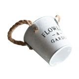Hemp Rope Tin Bucket Vase Decoration Flower Shop Succulent Flower Pot Wholesale