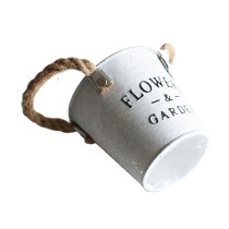 Hemp Rope Tin Bucket Vase Decoration Flower Shop Succulent Flower Pot Wholesale