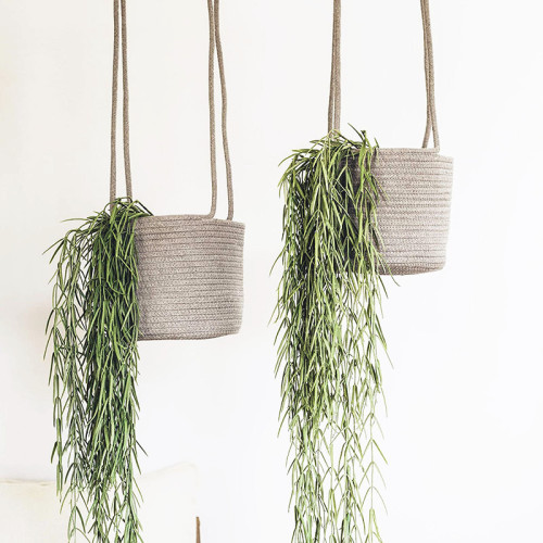 Fashion Straw Hanging Basket Hanging Flower Pot Plant Flower Basket Household Bamboo Basket Fresh Flower Foldable