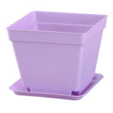 Creative E-friendly Biodegradable Seqaure Colorful Plastic Plant Pots Succulent Flower Pots With Saucer Plant Pots