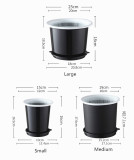 Root-controlled Imitation Porcelain Large Resin FlowerPots Succulents Wholesale Planters Plastic Flower Pots With Tray
