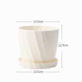 Factory Direct Sale Simple Creative Plastic Flower Pot Round Thick Large Flower Pot Resin Plastic Set Wholesale