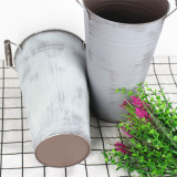 Galvanized Flower Vase Metal Flower Bucket Pots Planter Home Decorative Metal Indoor Pots For Flowers