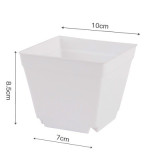 Creative E-friendly Biodegradable Seqaure Colorful Plastic Plant Pots Succulent Flower Pots With Saucer Plant Pots