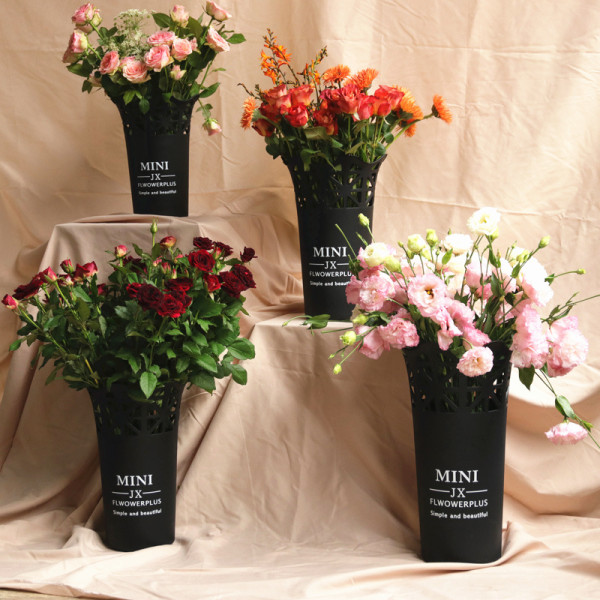 Mini Flower Pot Thicken Flowers Arrangement Bucket Plastic Round Bucket Flower Shop Supplies