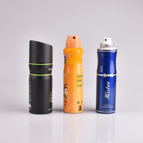aluminum can with aerosol tank accessories Screen printing  215ml 300ml 400ml ensuous Body Lotion aerosol spray bottle 15ml