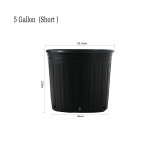 Durable Garden 5 Gallon Black Round  Stackable Plastic Garden Grow Pots