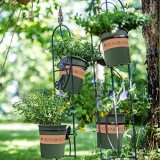Planter Nursery Garden Plastic Pots Set With Drainage Trays Flower Pots With 5 Labels 1 Waterproof Pen And 3 Small Shovel
