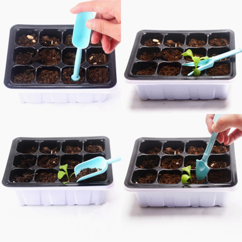 Plastic Plant Propagator Seed Trays Seedling Starter Three Piece Set Green Plant Sowin With Transparent Cover Air Hole
