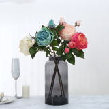2021Living room home decoration display plant flower simulation Mini bouquet wholesale British rose bouquet
