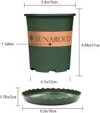 Planter Nursery Garden Plastic Pots Set With Drainage Trays Flower Pots With 5 Labels 1 Waterproof Pen And 3 Small Shovel