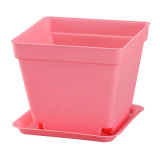 Creative E-friendly Biodegradable Seqaure Colorful Plastic Plant Pots Succulent Flower Pots With Saucer Plant Pots