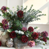 2021Living room dining table flower arrangement artificial flower decoration decoration flower set simulation 2 head Dahlia