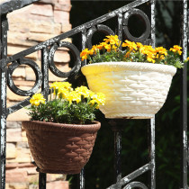 Rattan Wall Hanging Flower Pot Balcony Thickened Plastic Flower Pot Water Storage Chlorophytum Potted Wall Hanging