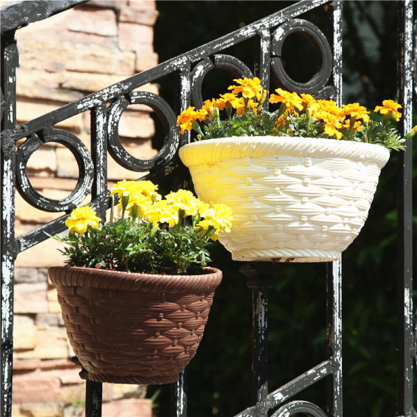 Rattan Wall Hanging Flower Pot Balcony Thickened Plastic Flower Pot Water Storage Chlorophytum Potted Wall Hanging