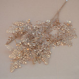 2021Golden flower material wedding hall layout simulation flower mist golden Hydrangea