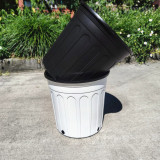 Wholesale White 2 Gallon Flower Pot Durable Side Hole Gallon Plastic Flower Pot