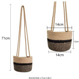 Fashion Straw Hanging Basket Hanging Flower Pot Plant Flower Basket Household Bamboo Basket Fresh Flower Foldable