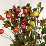 Various ornaments flower arrangement matching materials table and tea table decoration simulated rose fruit bundle