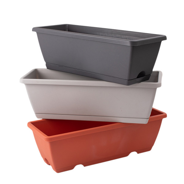 vegetable planting lazy plastic flower pot balcony vegetable planting flower extra large rectangular planting trough wholesale