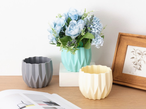 Explosion Style Creative Striped Flower Pot Nordic Simple Plastic Flower Pot Fleshy Imitation Resin Ceramic Flower Pot