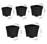 Mini Square Plastic Plant Flower Pot Home Office Decor Planter Colorful With Pots Trays Green Plant Artificial