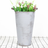 Galvanized Flower Vase Metal Flower Bucket Pots Planter Home Decorative Metal Indoor Pots For Flowers