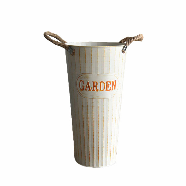Dried Flower Bucket High Flower Bucket Flower Shop Decoration Tin Bucket American Floor Vase