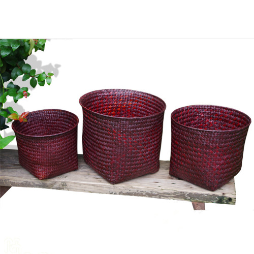 Nordic Handmade Straw Basket Hand Woven Basket Household Living Room Flower Pot Ornament Rattan Basket Decoration