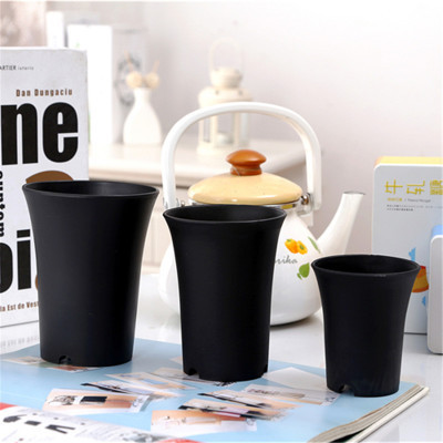 White Round PP Plastic Flower Pot Succulent Vientiane Orchid Plant Frosted High Waist Pot Black